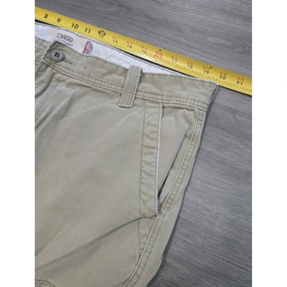 Vintage Levis Cargo Pants Mens 40x32 Y2K Loose Baggy Khaki Skater Distressed